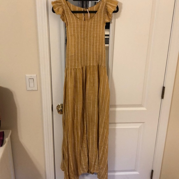 //FREE PEOPLE// Mustard Midi/Maxi Dress - Picture 1 of 4